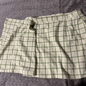 Cute Green and White XS Forever 21 Plaid Mini Skirt